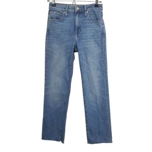 Slvrlake Jeans Tyler Crop Lucky Town Wash Denim Raw Hem Boho Size 24